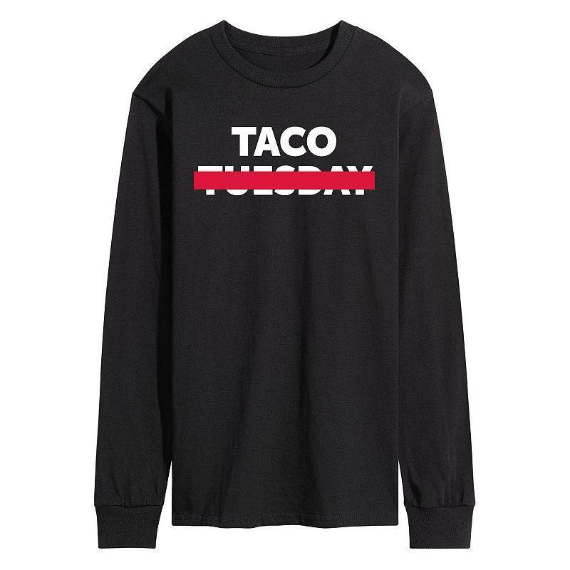 Mens Taco Crossed Out Long Sleeve Graphic Tee Black Product Image