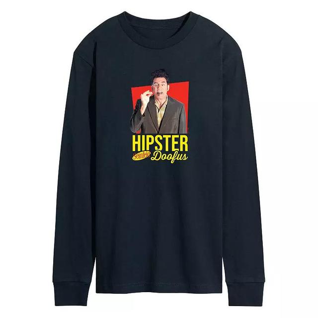 Mens Seinfeld Hipster Doofus Long Sleeve Graphic Tee Blue Product Image