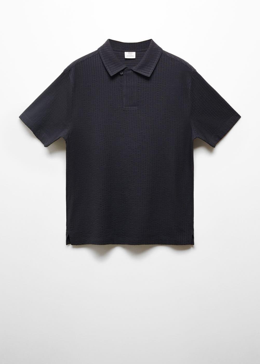 MANGO MAN - Short-sleeved knitted polo shirt dark navyMen Product Image