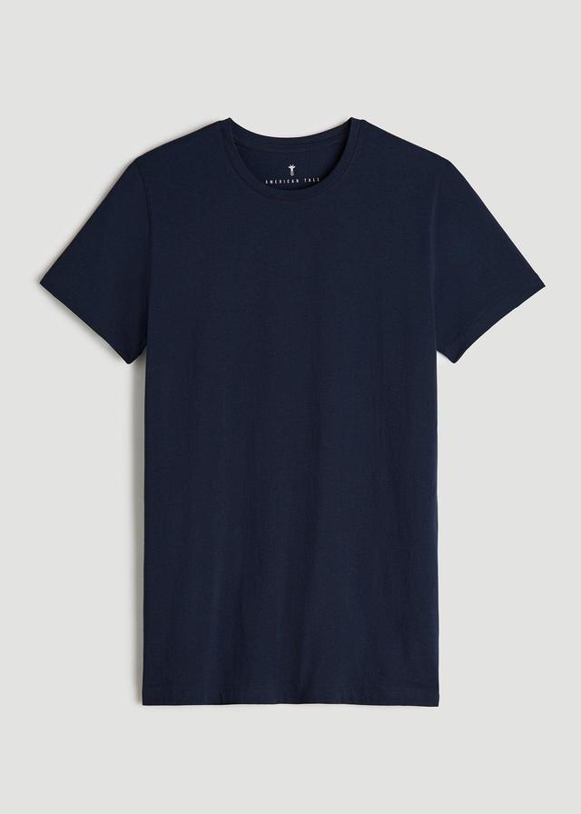 The Essential MODERN-FIT Crewneck Tee for Tall Men in True Navy Male Product Image