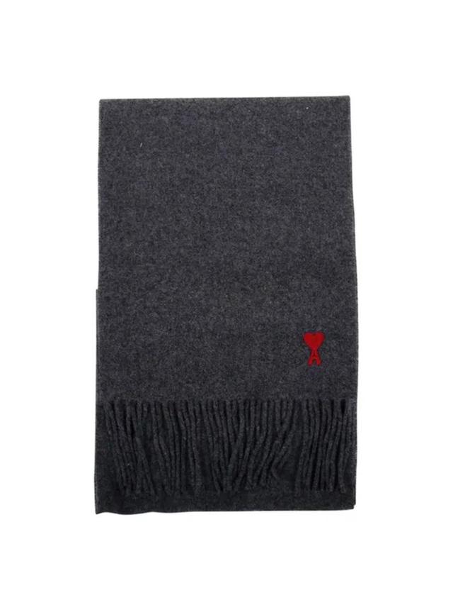 Ami Ami De Coeur Knitted Scarf In Grey Product Image