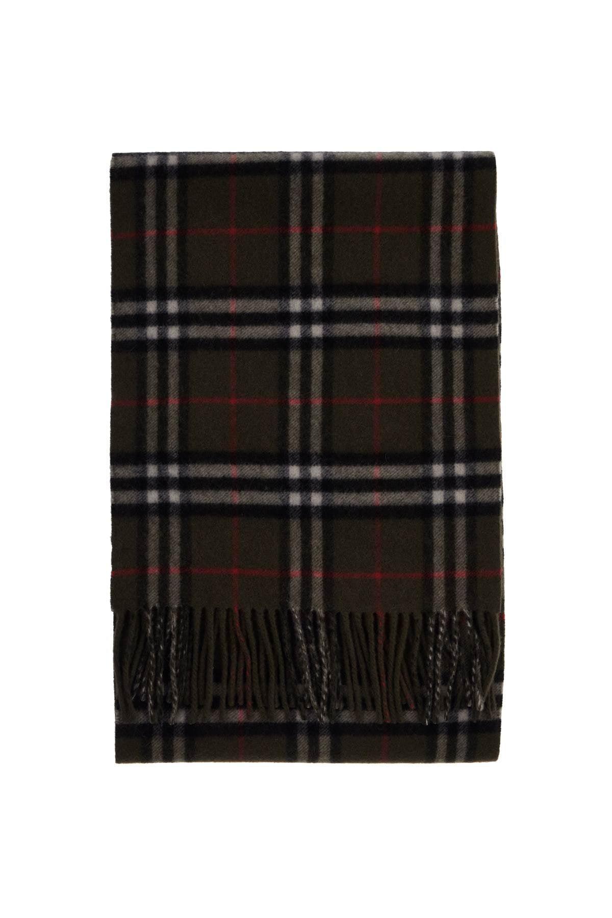 BURBERRY Cashmere Check Scarf With Fringed Edges In Green product image