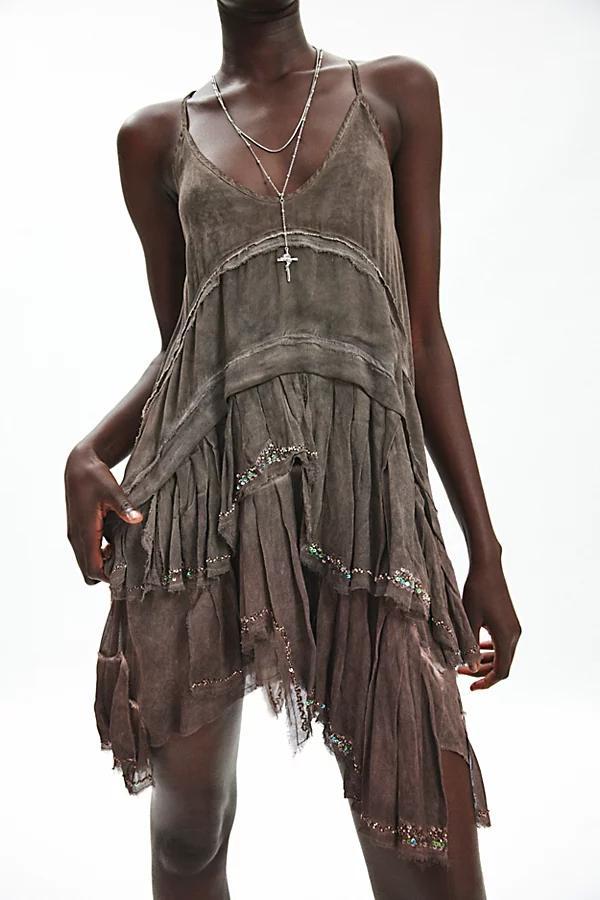 Ecote Tabitha Shapeless Tiered Asymmetric Mini Dress Womens at Urban Outfitters Product Image