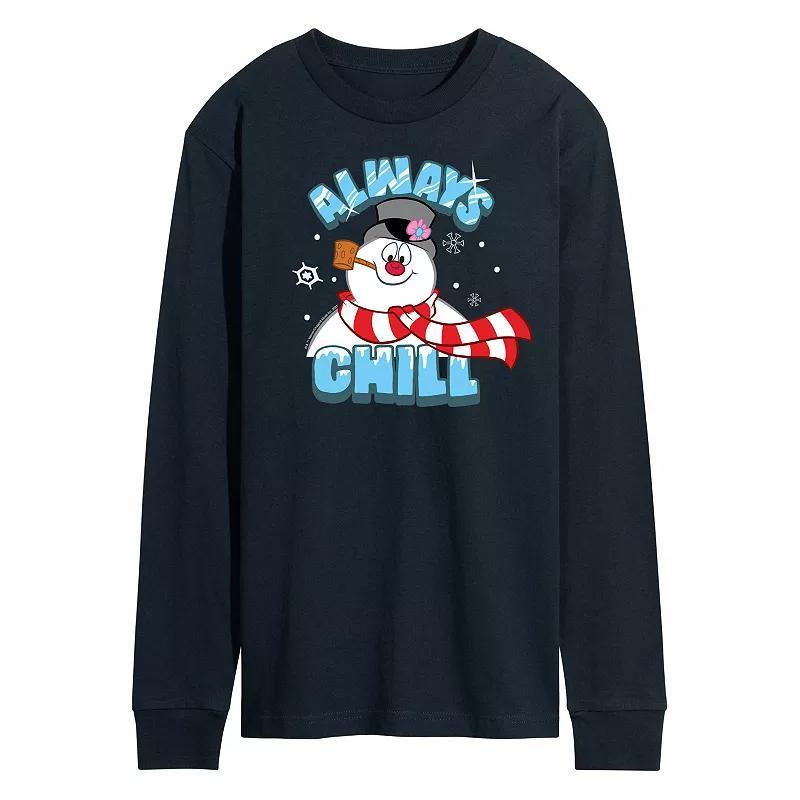 Mens Frosty The Snowman Always Chill Long Sleeve Tee Blue Product Image