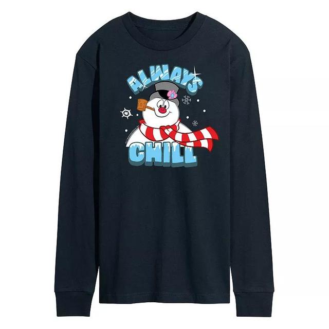 Mens Frosty The Snowman Always Chill Long Sleeve Tee Blue Product Image