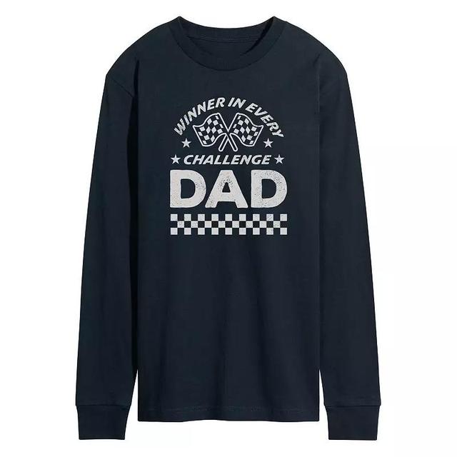 Mens Winner In Every Challenge Dad Long Sleeve Blue Product Image