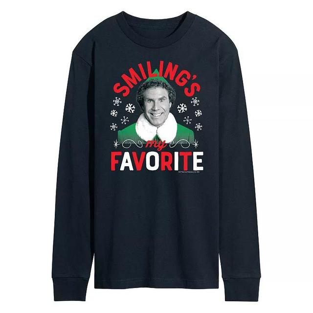 Mens Elf Smilings My Favorite Long Sleeve Blue Product Image