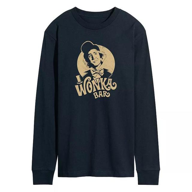 Mens Willy Wonka Wonka Bar Long Sleeve Graphic Tee Blue Product Image