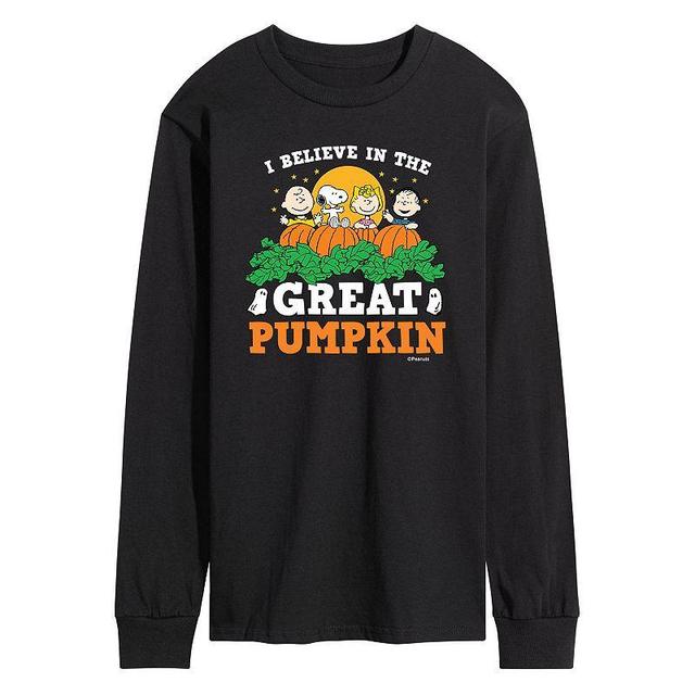 Mens Peanuts Great Pumpkin Long Sleeve Tee Black Product Image