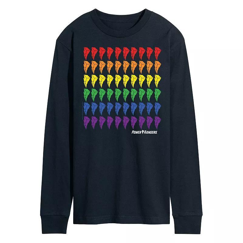 Mens Power Rangers Bolt Pride Long Sleeve Graphic Tee Blue Product Image