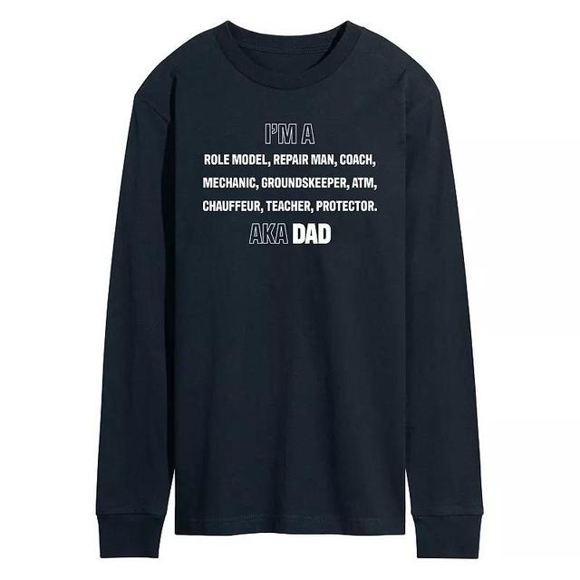 Mens Im A Dad List Long Sleeve Graphic Tee Blue Product Image