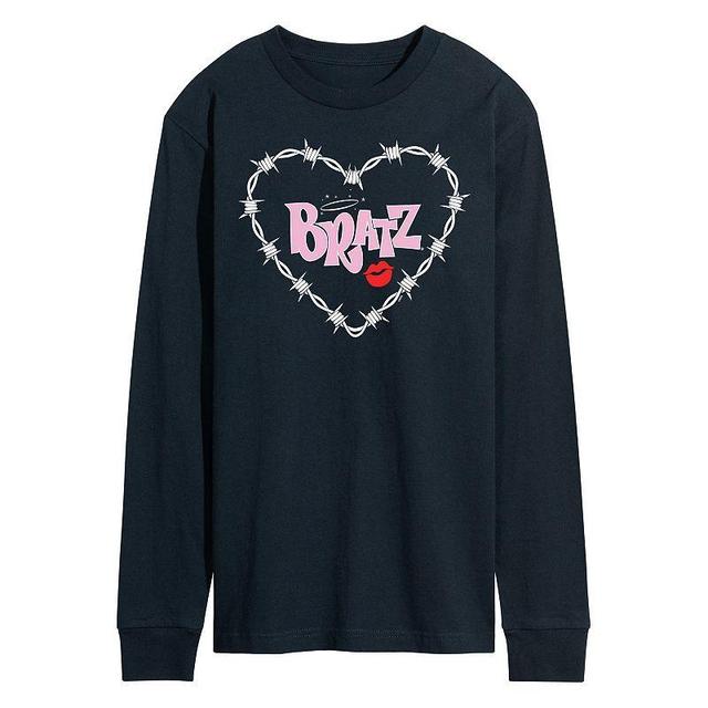 Mens Bratz Barbed Wire Heart Long Sleeve Graphic Tee Blue Product Image