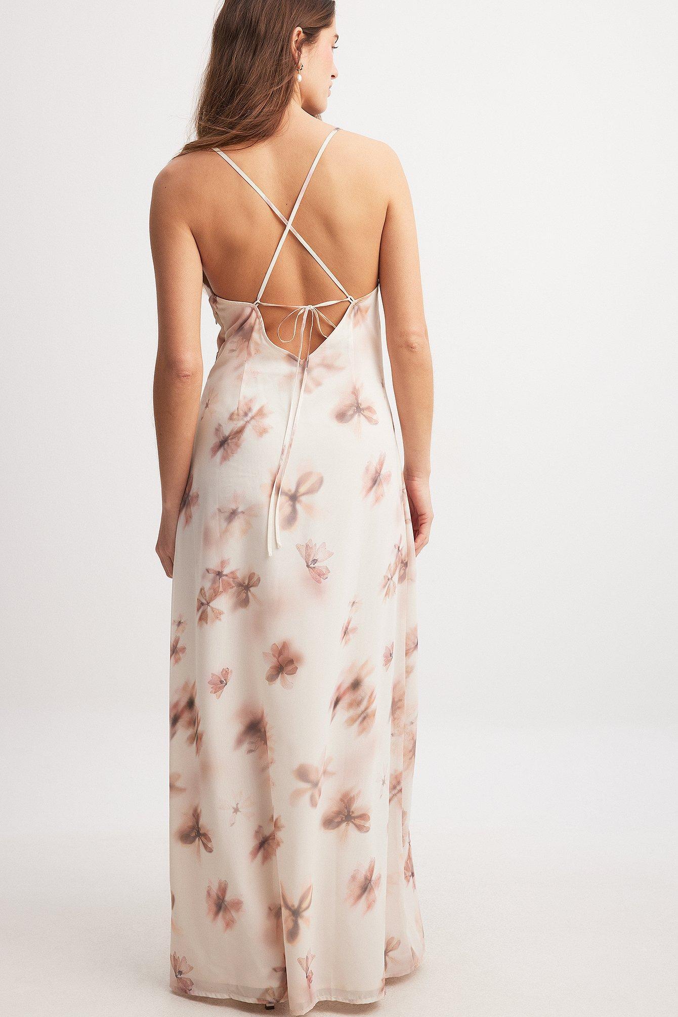 Chiffon Tie Back Detail Maxi Dress Product Image