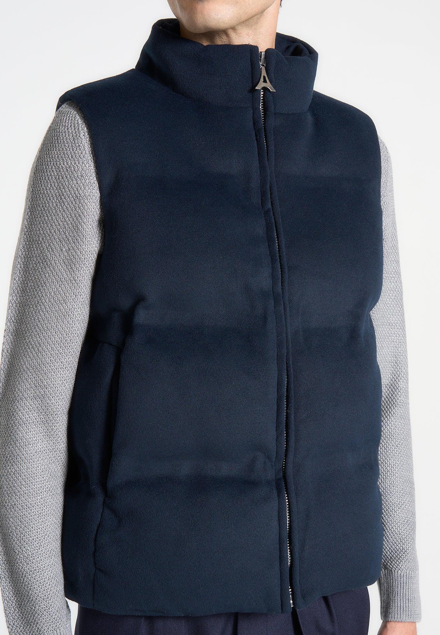 Brushed Marl Puffer Gilet - Navy Male Product Image