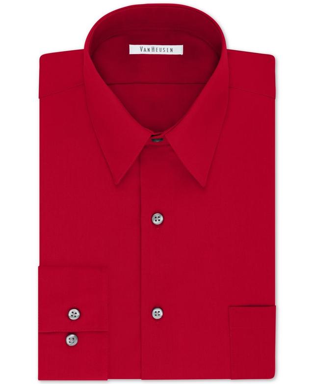 Calvin Klein Mens Slim-Fit Non-Iron Spread Collar Herringbone Dress Shirt Product Image