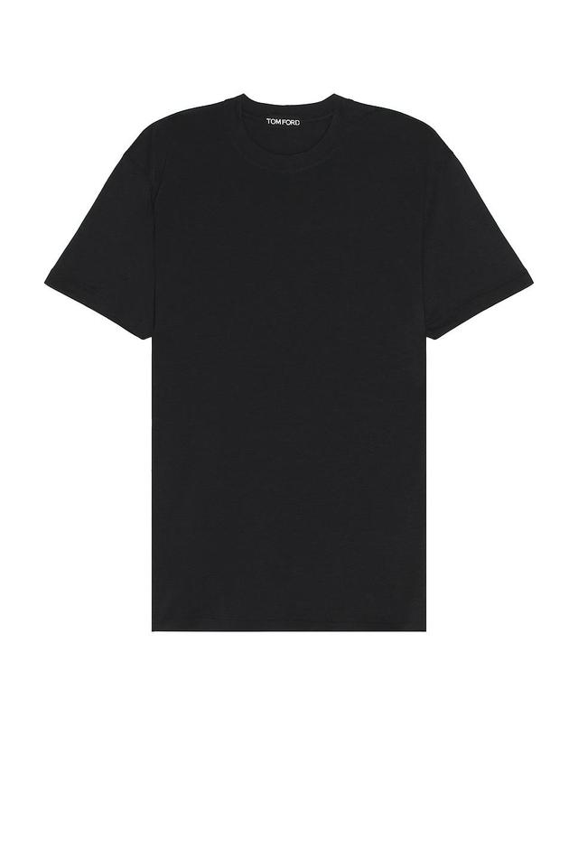 TOM FORD Lyocell Cotton Ss Crew Neck Black. (also in ). Product Image