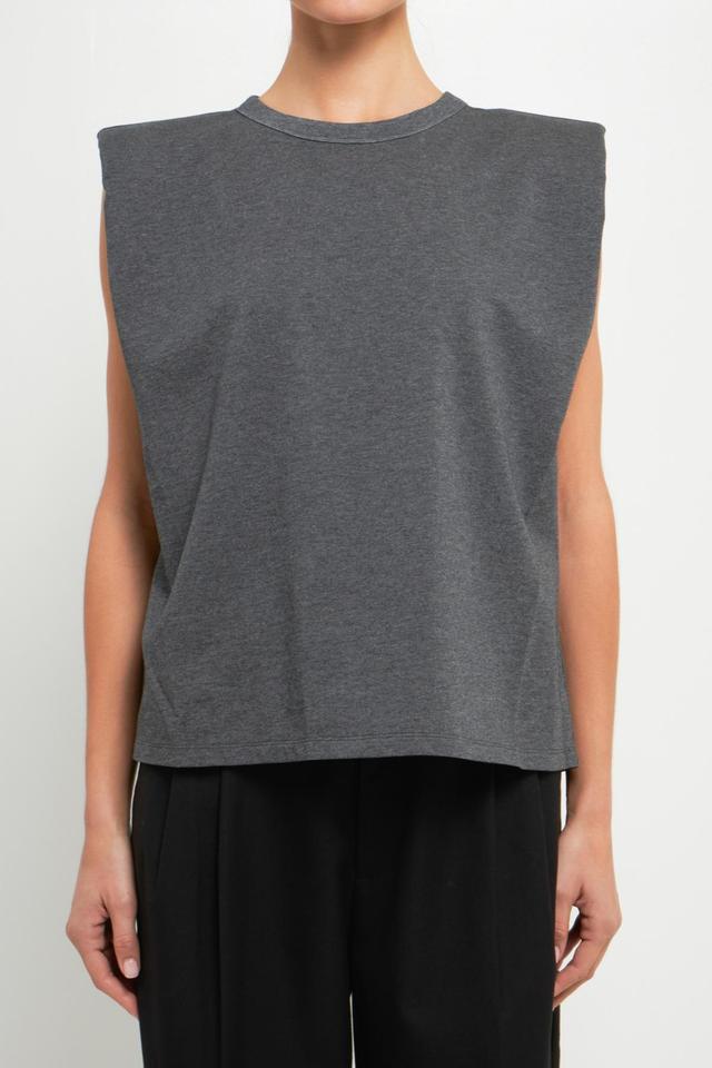 Womens Padded Shoulder T-Shirt Product Image