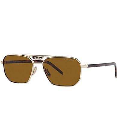 Prada 57mm Polarized Rectangular Sunglasses Product Image