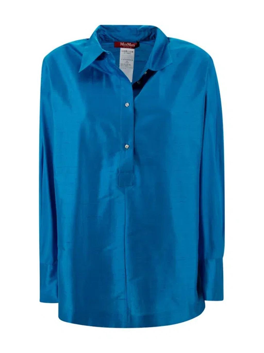 MAX MARA Studio Button Detailed Long In Blue Product Image