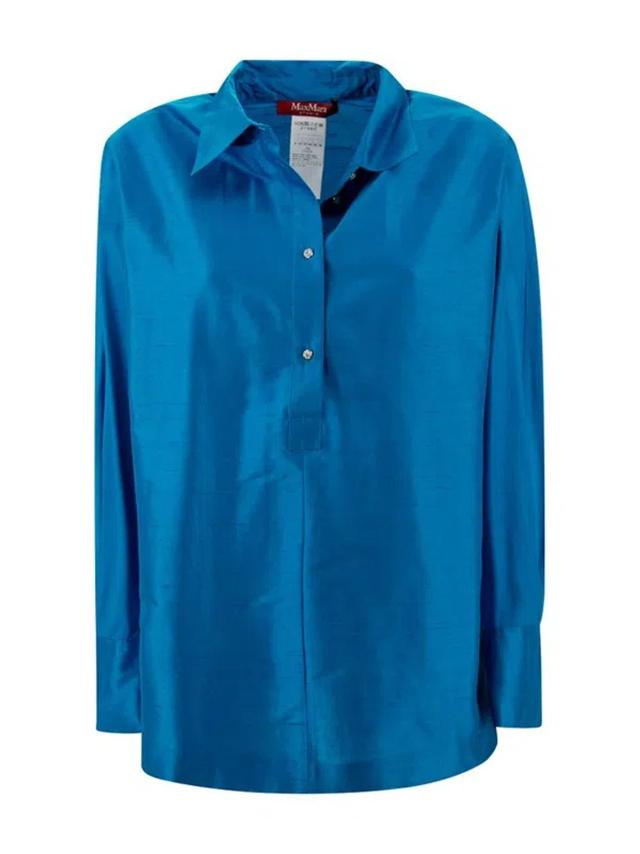 MAX MARA Studio Button Detailed Long In Blue Product Image