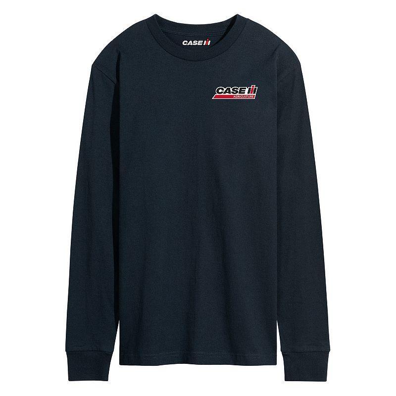 Mens Case IH Logo Distressed Long Sleeve Blue Product Image