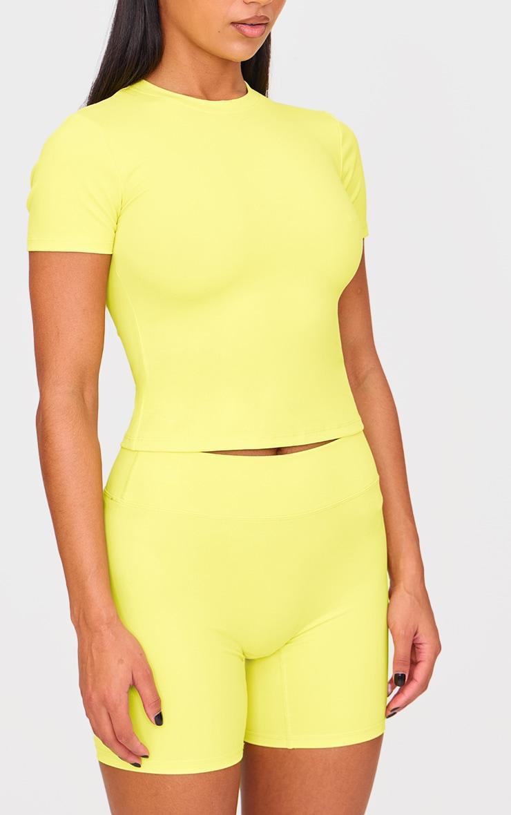 Lime Sculpt Longline Short Sleeve Gym Top Product Image