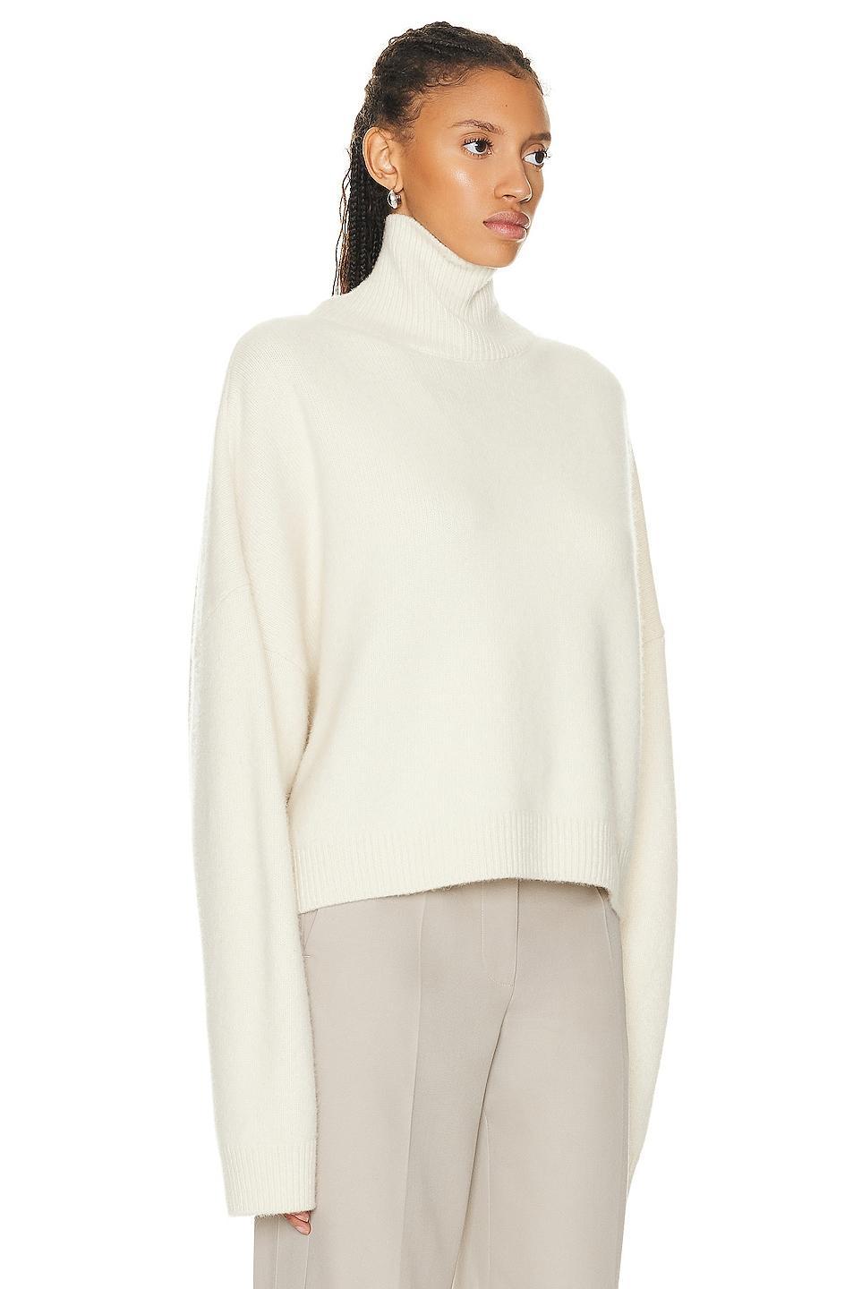 The Row Ezio Top in Light Ivory - Ivory. Size L (also in XL). Product Image