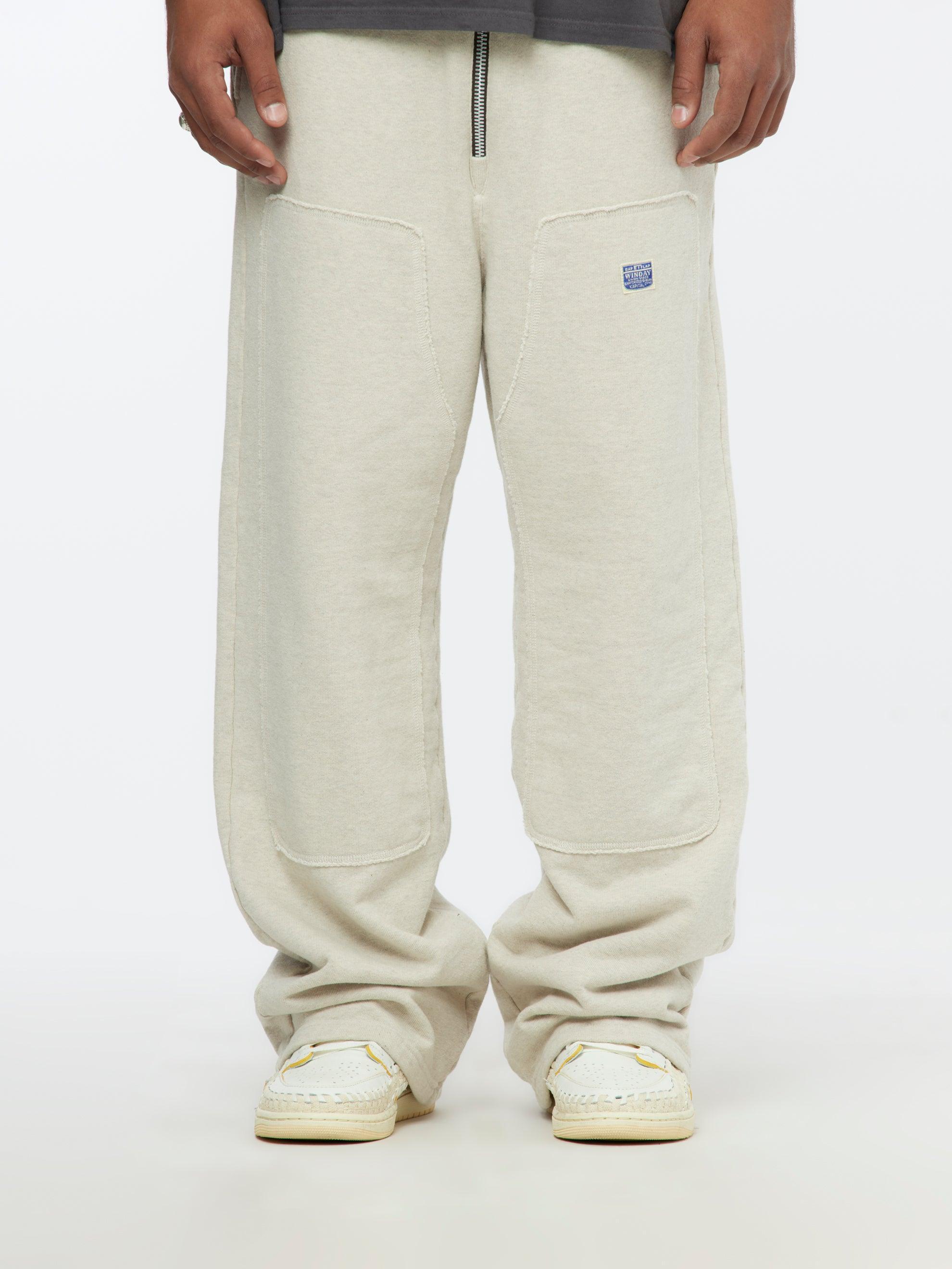 Zipper Knit W-Knee Sweatpants (Ecru) product image