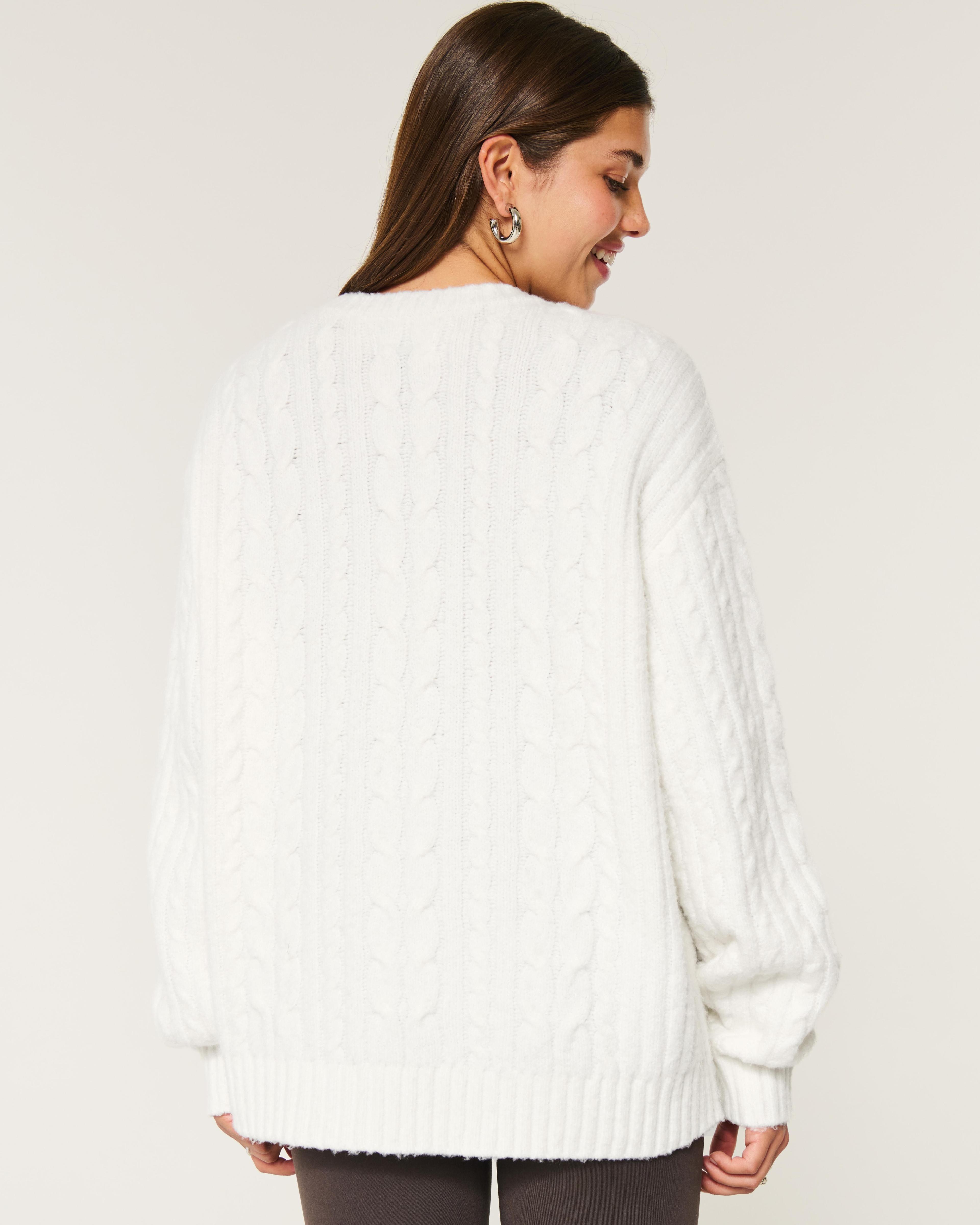 Hollister Comfy Cloud Cable-Knit Crew Sweater Product Image