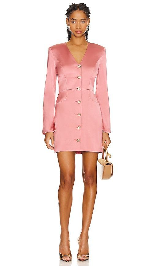 Womens Audrey Satin Long-Sleeve Minidress Product Image