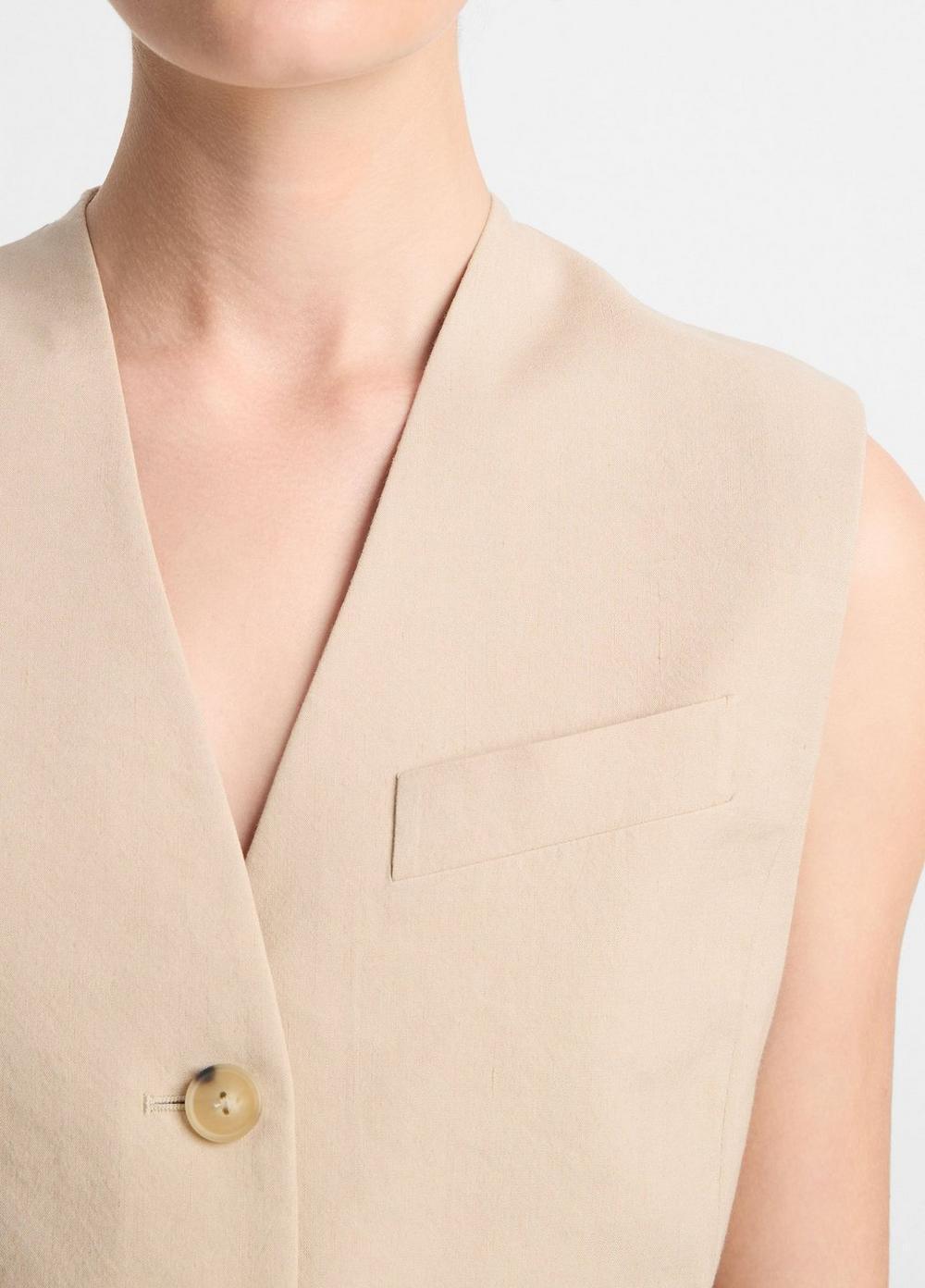 Linen-Blend Vest Product Image