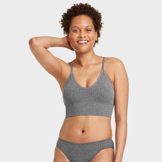 Womens Ribbed Seamless Longline Bralette - Auden XXL Product Image