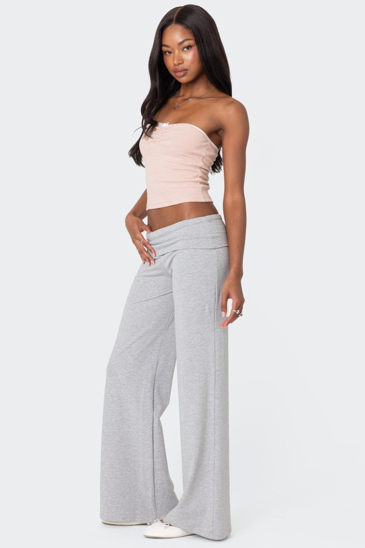 Wide Leg Fold Over Pants Product Image