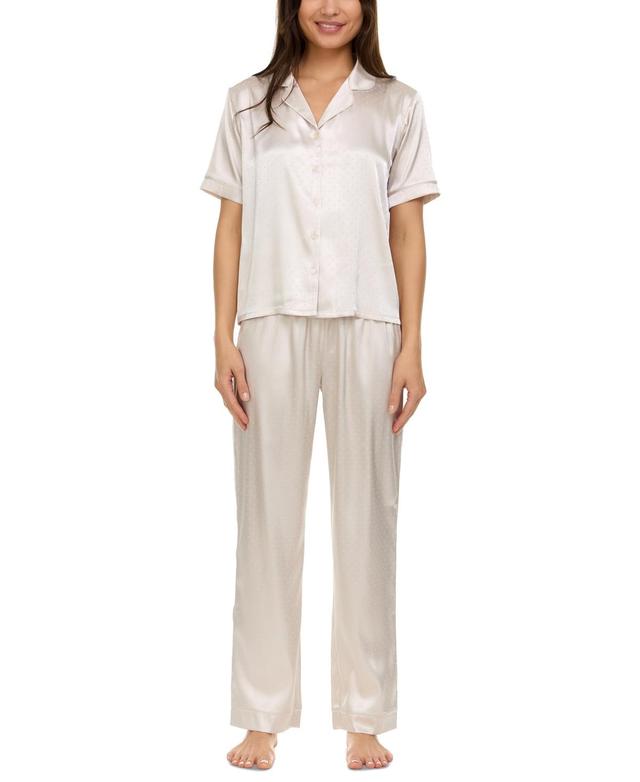 Floral by Floral Nikrooz Womens 2-Pc. Jamie Satin Jacquard Pajama Set Product Image