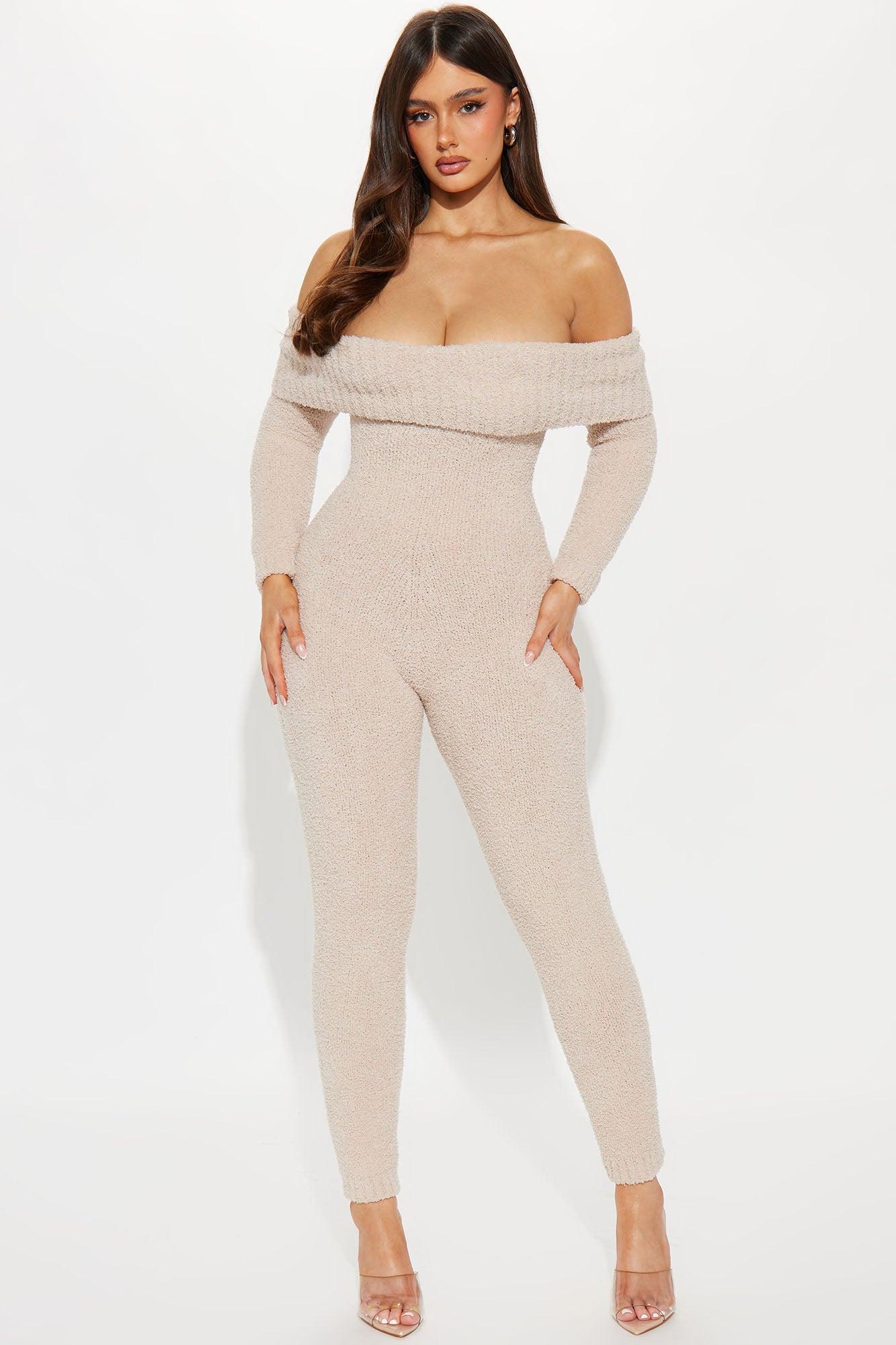 Time Well Spent Cozy Jumpsuit - Taupe Product Image