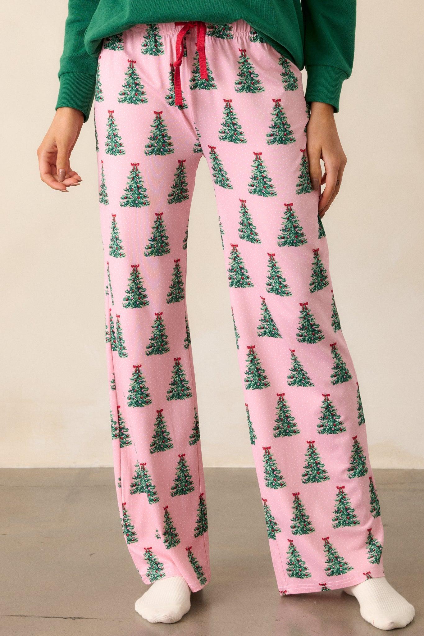 Pine and Peppermint Pink Pajama Pants Product Image