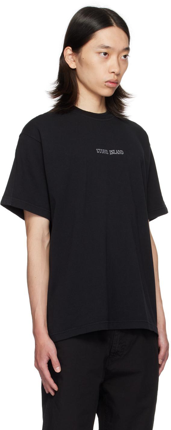 STONE ISLAND Short Sleeve T-shirt Black Cotton In Nero Product Image