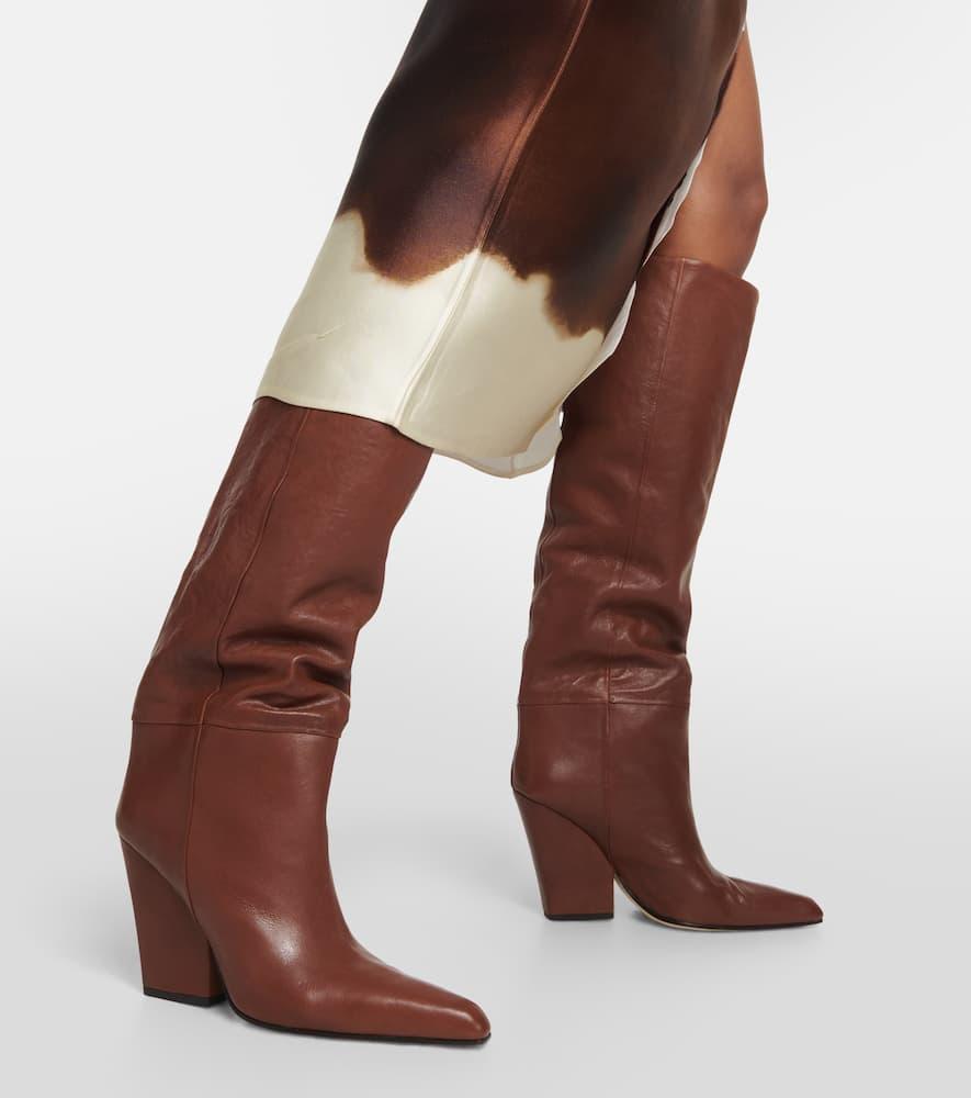 PARIS TEXAS Jane Leather Knee-high Boots In Mocha Product Image