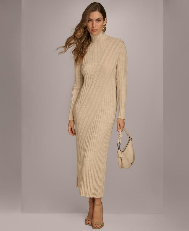 Donna Karan New York Womens Rib Knit Turtleneck Sweater Dress Product Image