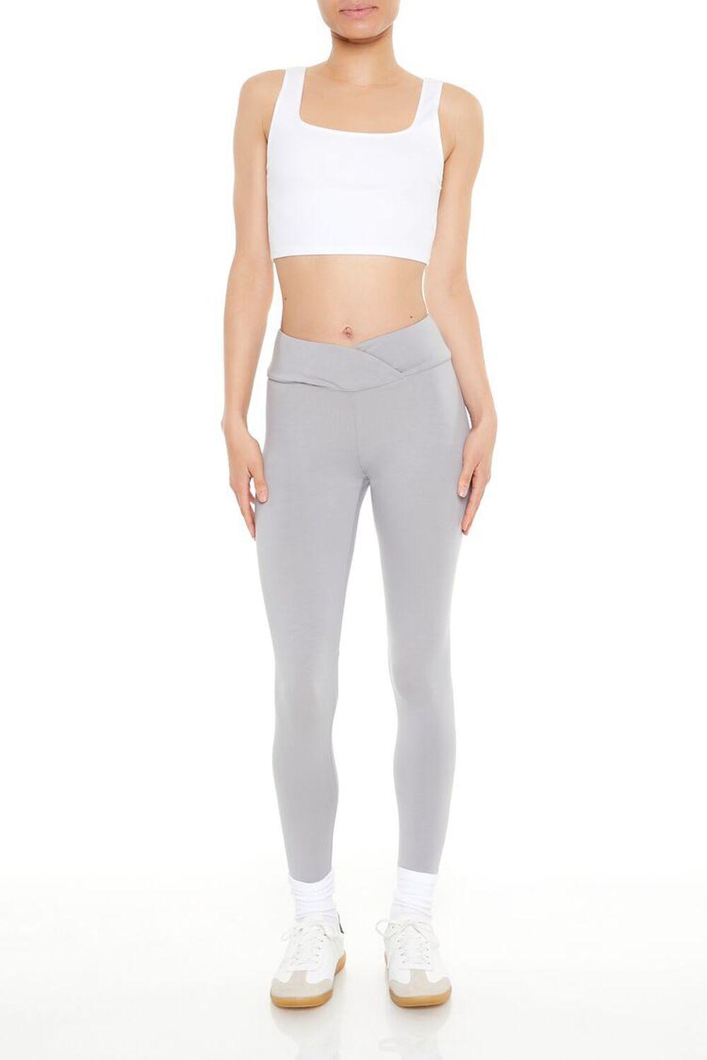 Crossover Cotton-Blend Leggings | Forever 21 Product Image