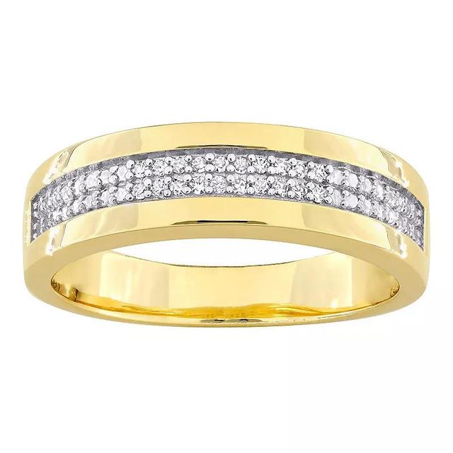 Stella Grace Mens 18k Gold Over Silver 1/10 Carat T.W. Diamond Anniversary Ring Gold Tone Product Image