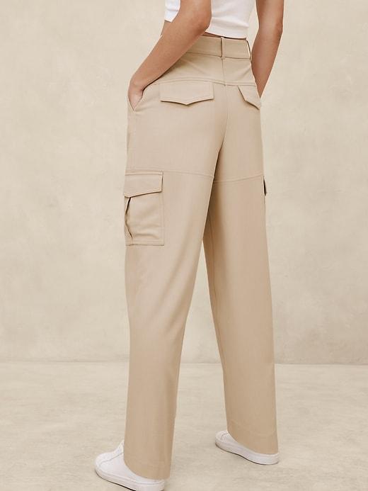 High-Rise Straight Twill Cargo Pant Product Image