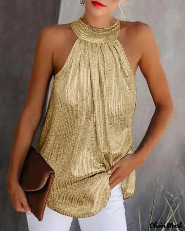 Olivia Mark – Relaxed tank top with metallic design Product Image