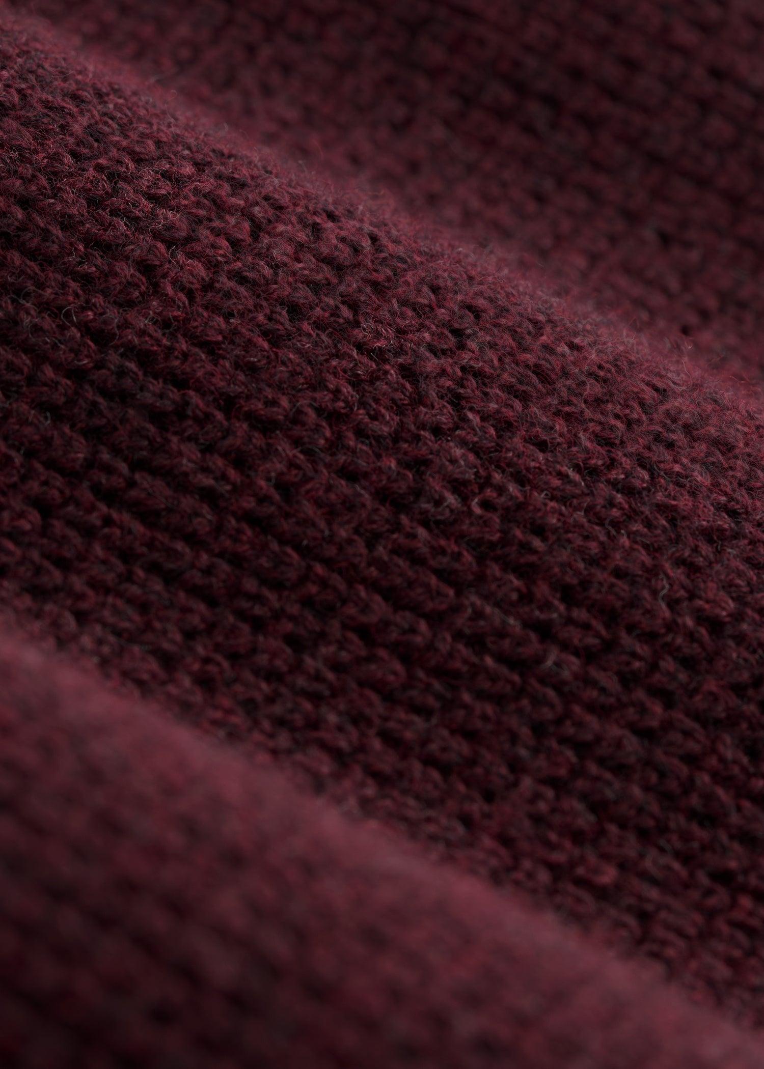 Waffle Knit Henley Sweater for Tall Men in Burgundy Mix Product Image