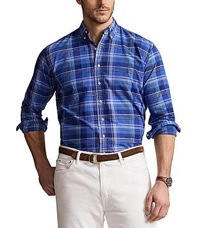 Polo Ralph Lauren Mens Big & Tall Plaid Oxford Shirt Product Image