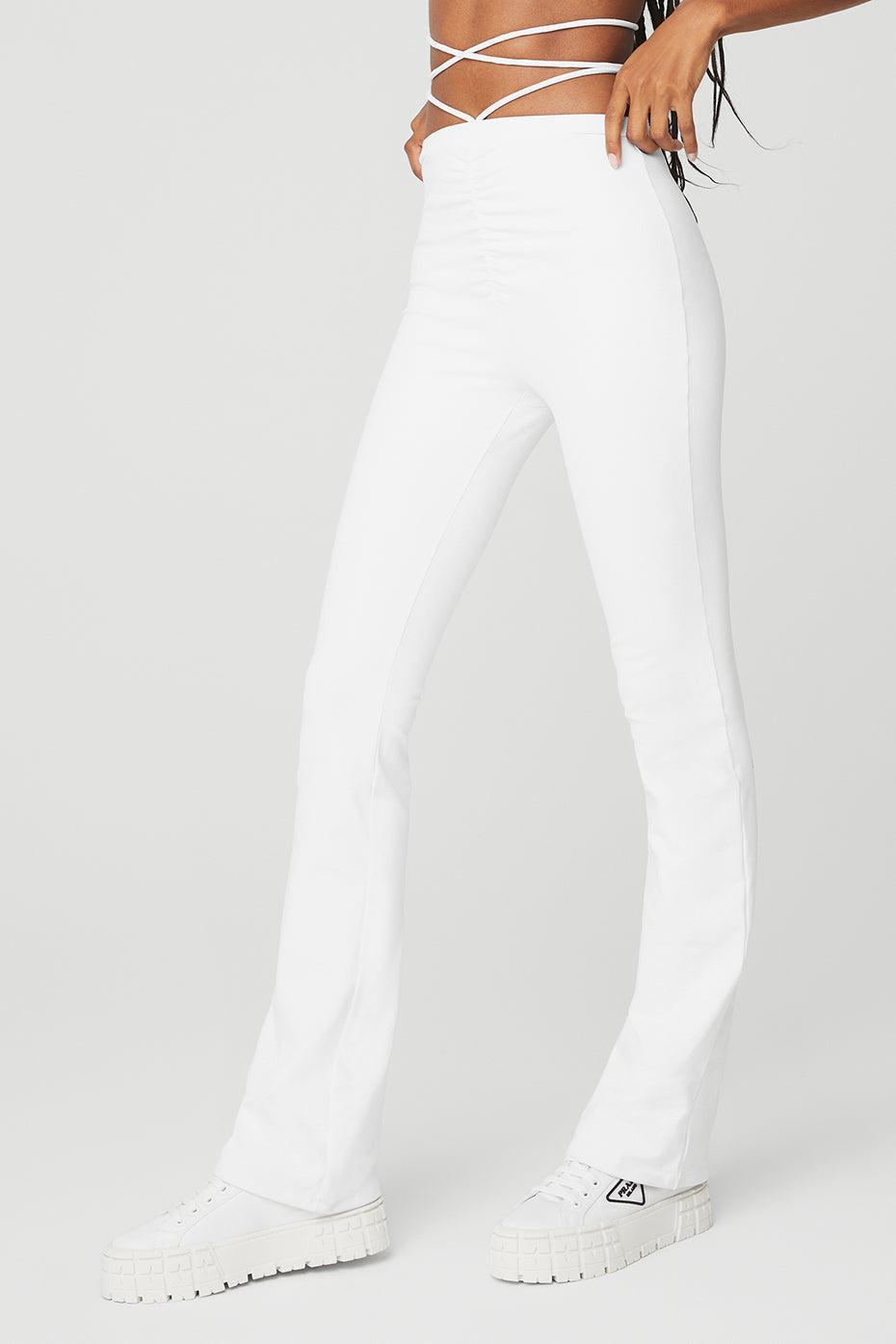 Airbrush High-Waist Cinch Flare Legging - White Female Product Image