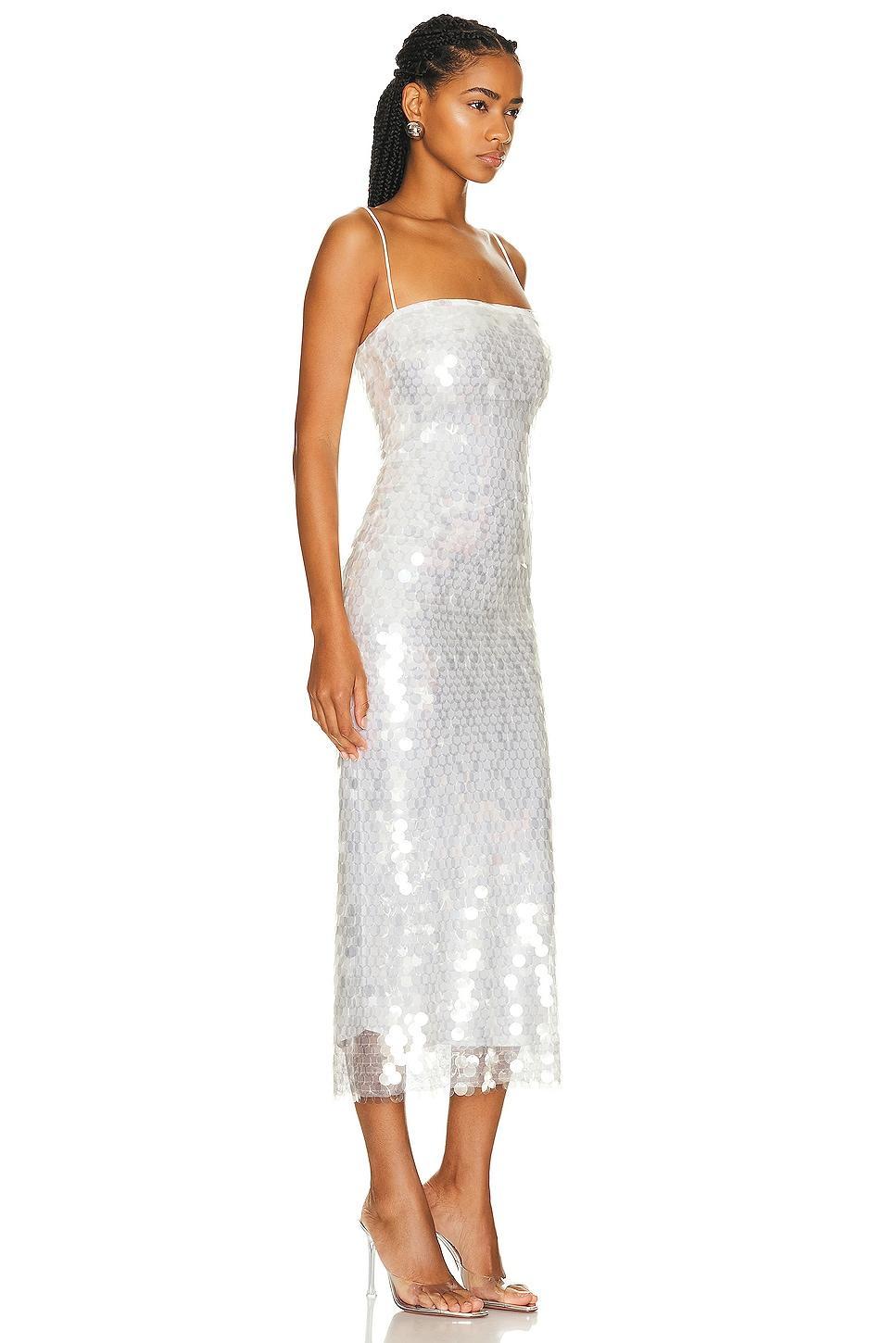 The New Arrivals by Ilkyaz Ozel Phoenix Dress in Metallic Silver Product Image