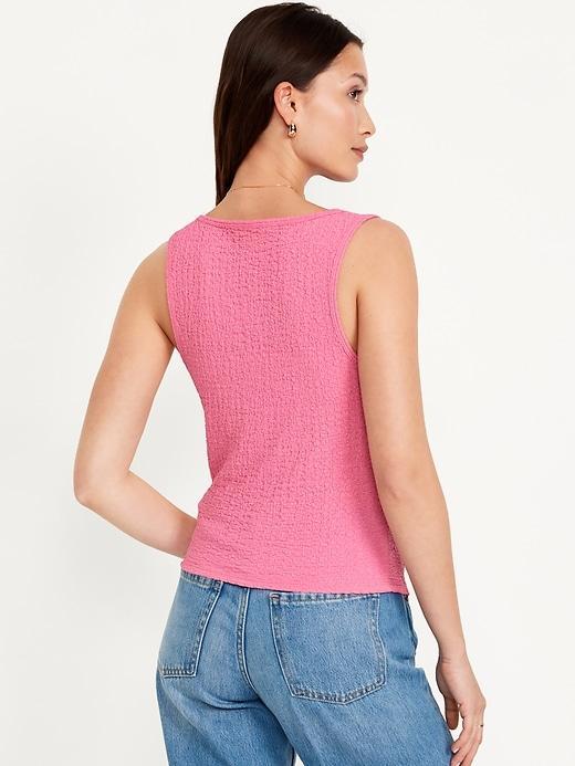 Square-Neck Textured Tank Top Product Image