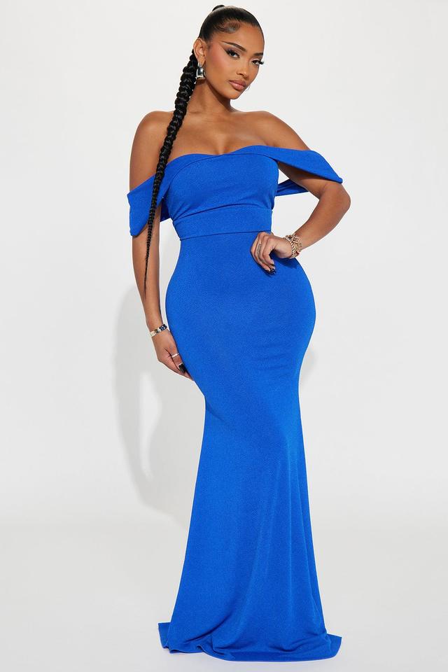 Eleganza Off Shoulder Gown - Royal Product Image