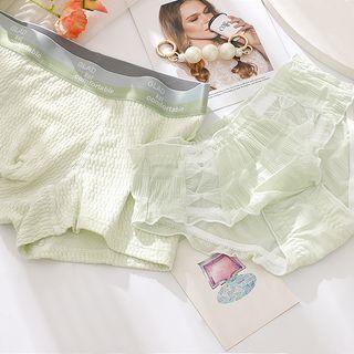 Couple Matching Set: Plain Panties + Boxers Product Image